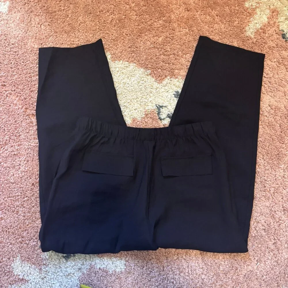 Zara Womens Soft Cropped Pants Black Size M Relaxed Cozy Loungewear Pockets - Picture 5 of 9